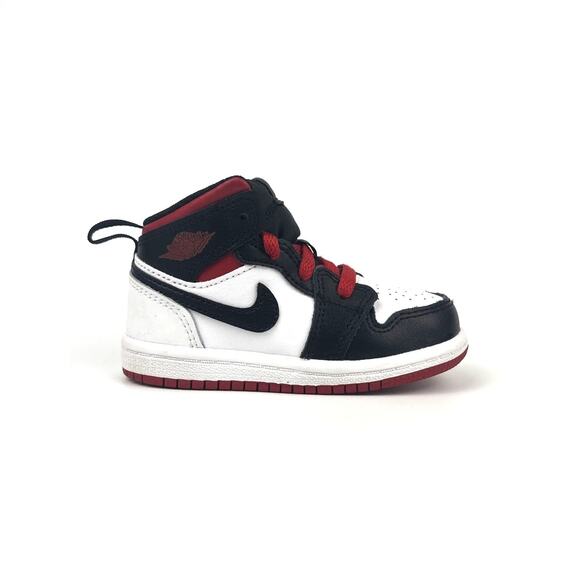 Jordan 1 Mid 'Gym Red Black Toe' (TD) White DQ8425-106 Slip-on 6C Nike Retro - Picture 1 of 8